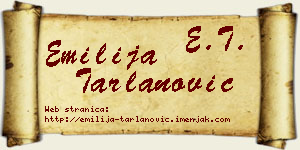 Emilija Tarlanović vizit kartica